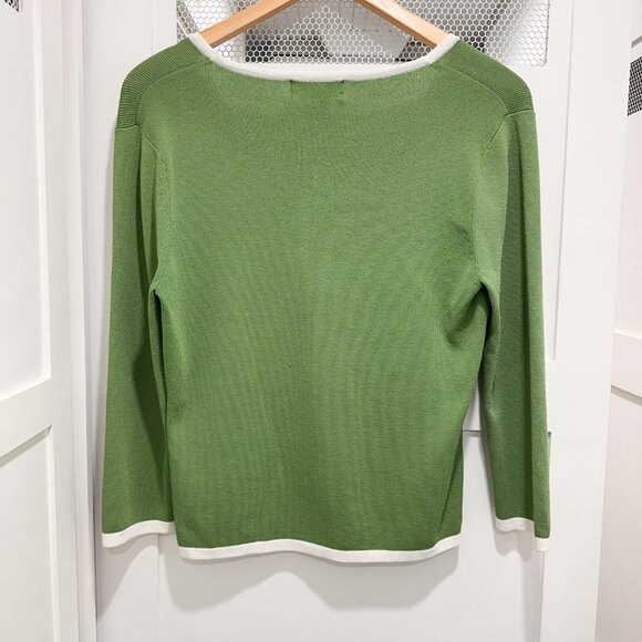 Retro Styled Green Preppy Button Sweater 50's Mod - Picture 4 of 8